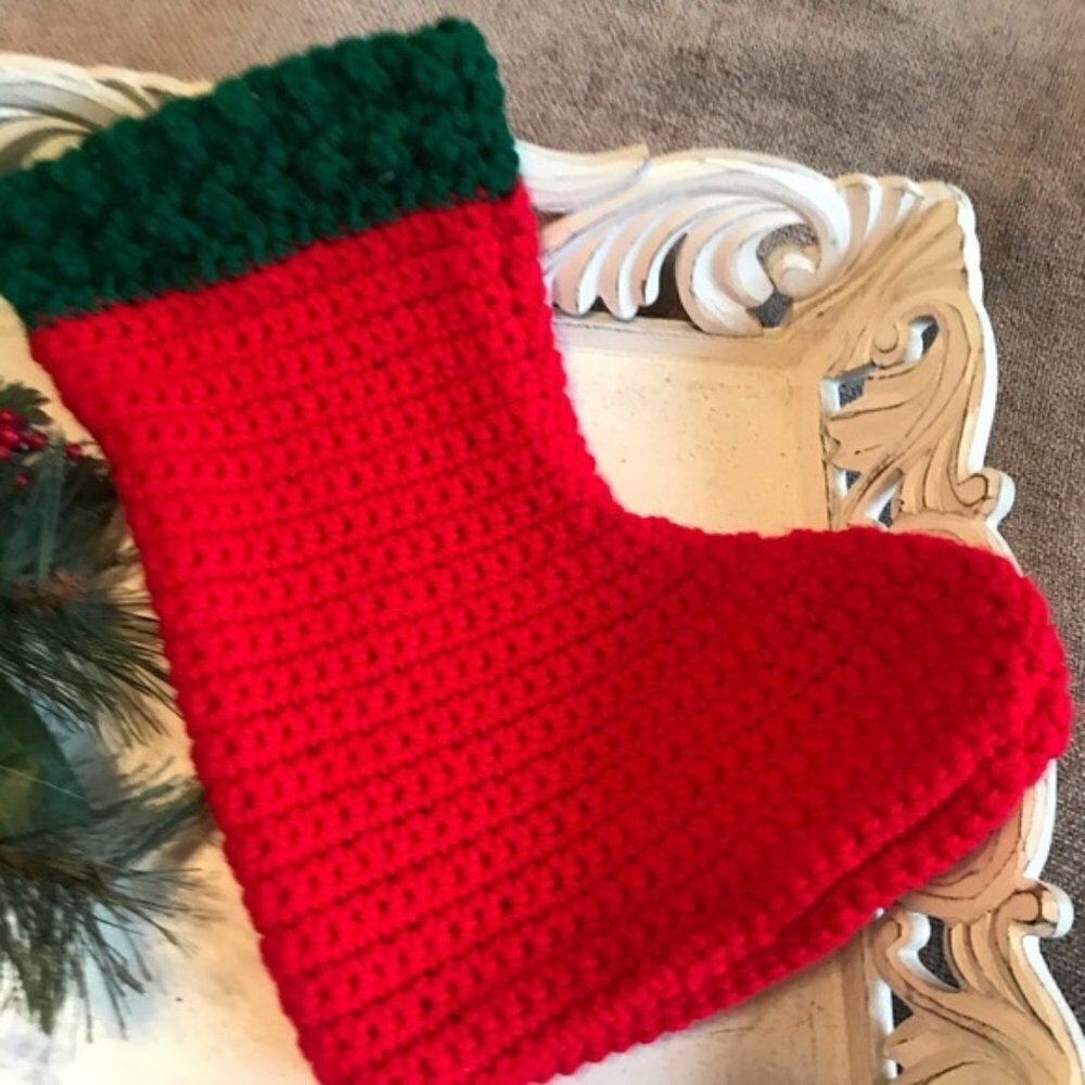 NWOT Handmade Crochet Stocking - free w